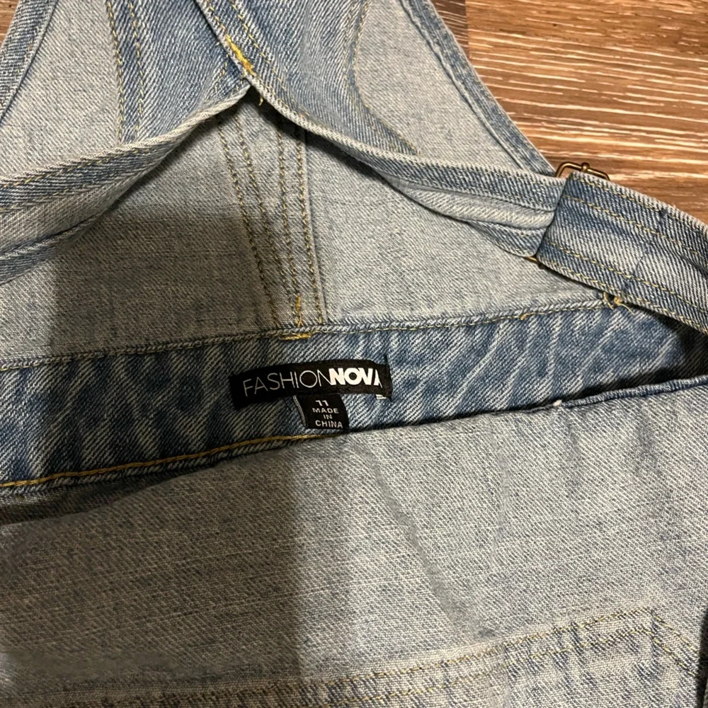 Fashion Nova Light Blue Denim Overalls - Picture 2 of 2